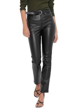 Gap Vegan Leather Black Pants Vintage Slim High Rise Moto Women’s Size 27/4
